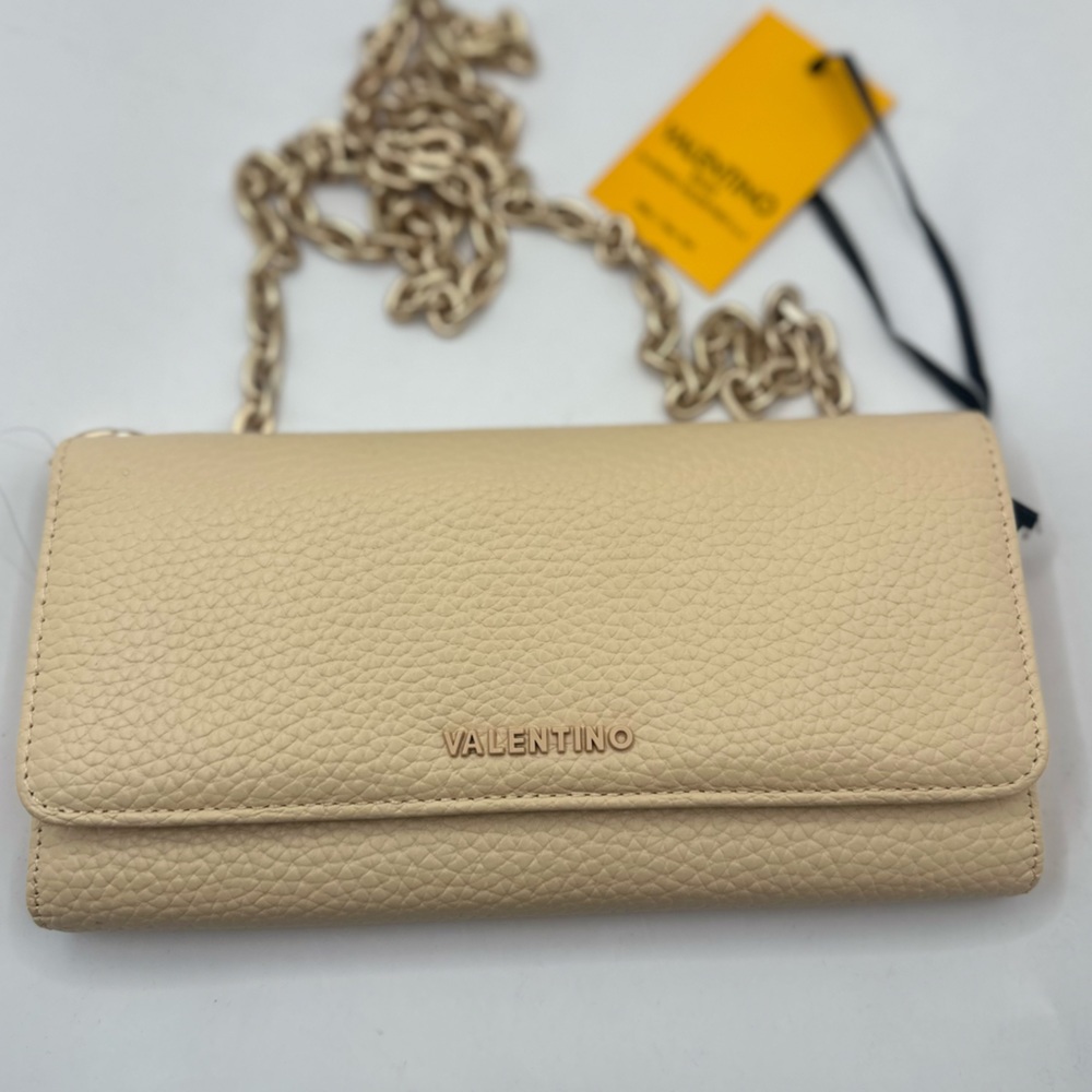 VALENTINO BY MARIO VALENTINO Juniper Dollaro Pebbled-Leather Wallet-On-Chain